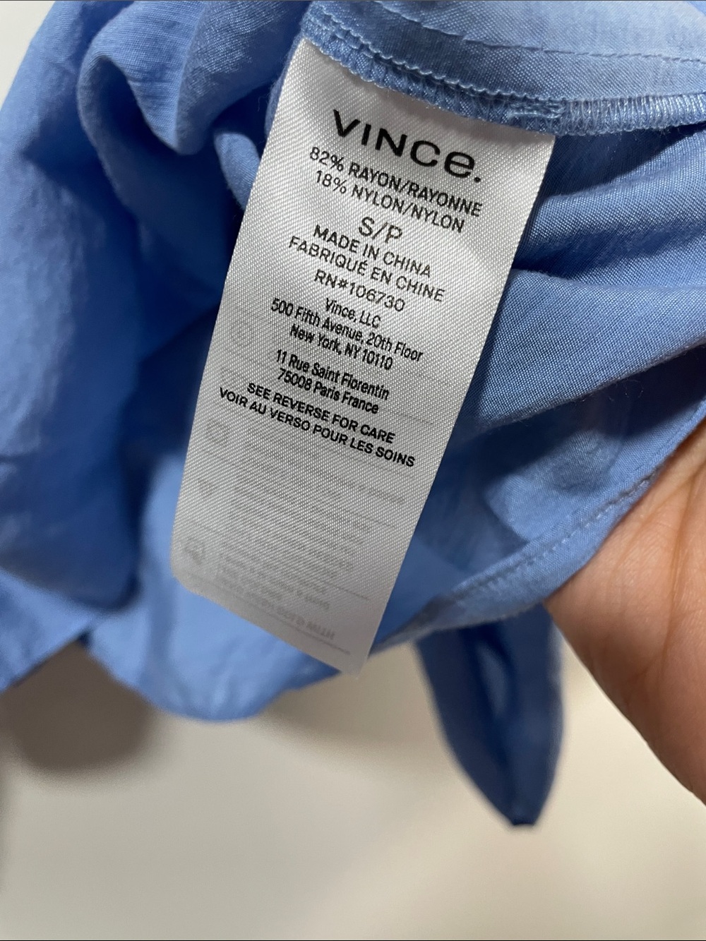 Vince Light Blue Off-Shoulder Ruffle Blouse - Picture 14 of 16